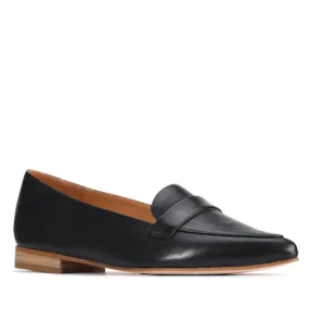 EOS Emika Ballet Flat Leather Loafer Slip On with Slight Heel