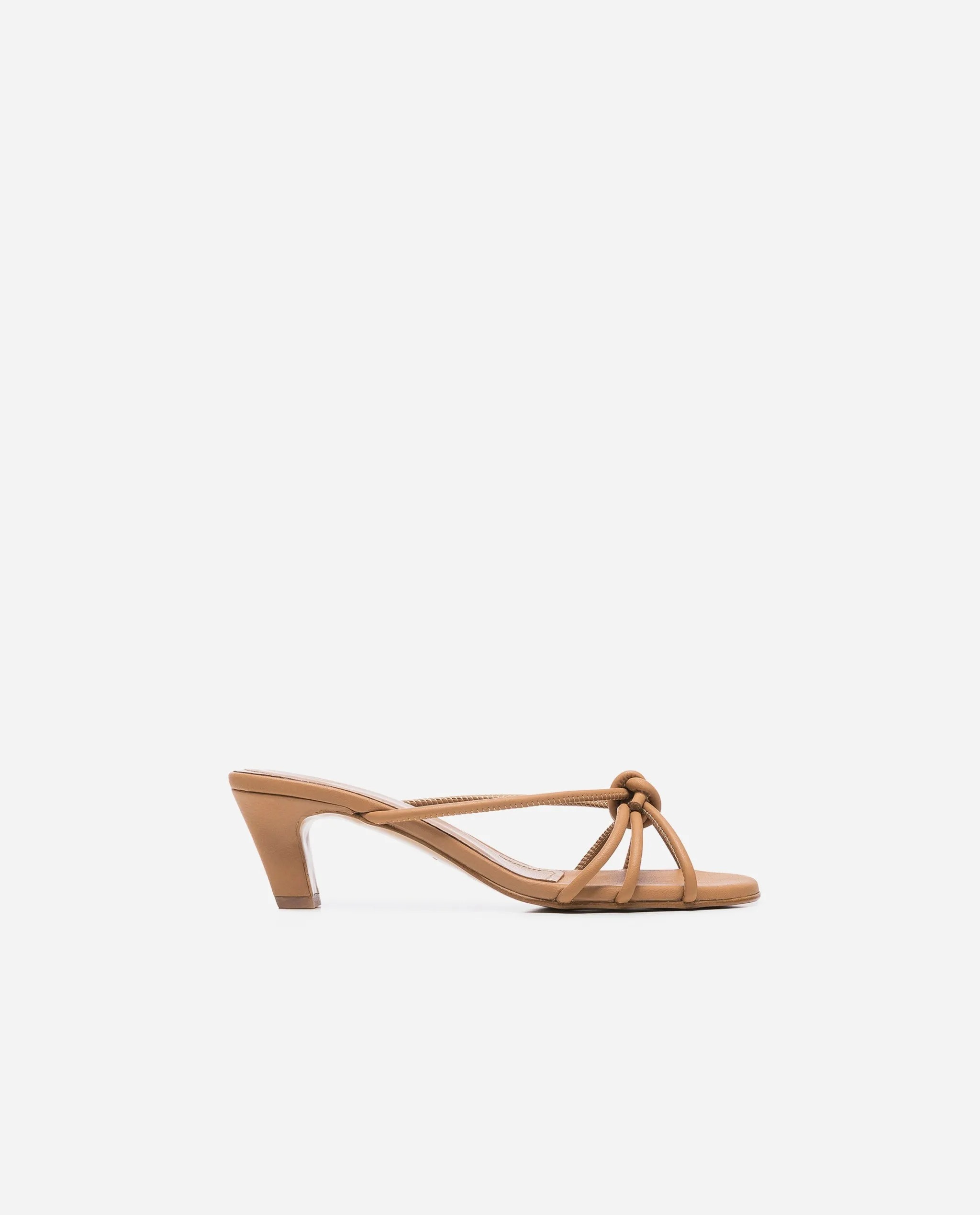 Eunice Leather Cognac Heeled Sandals