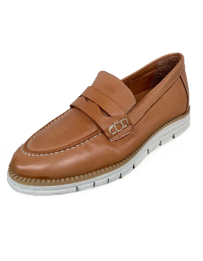 Evelyn Loafers Tan Leather