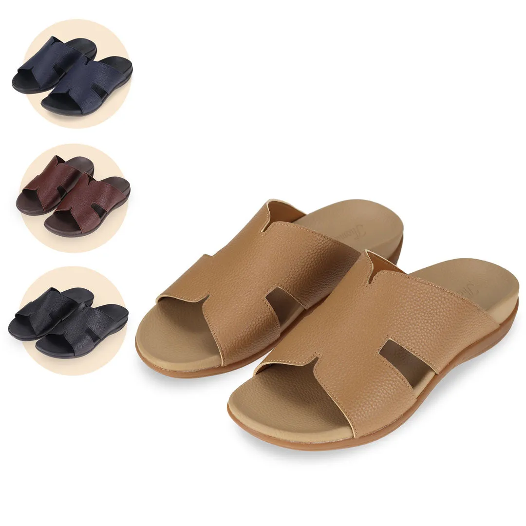 [Extra 20% off at cart] Men Classic H-Strap Leather Sandals