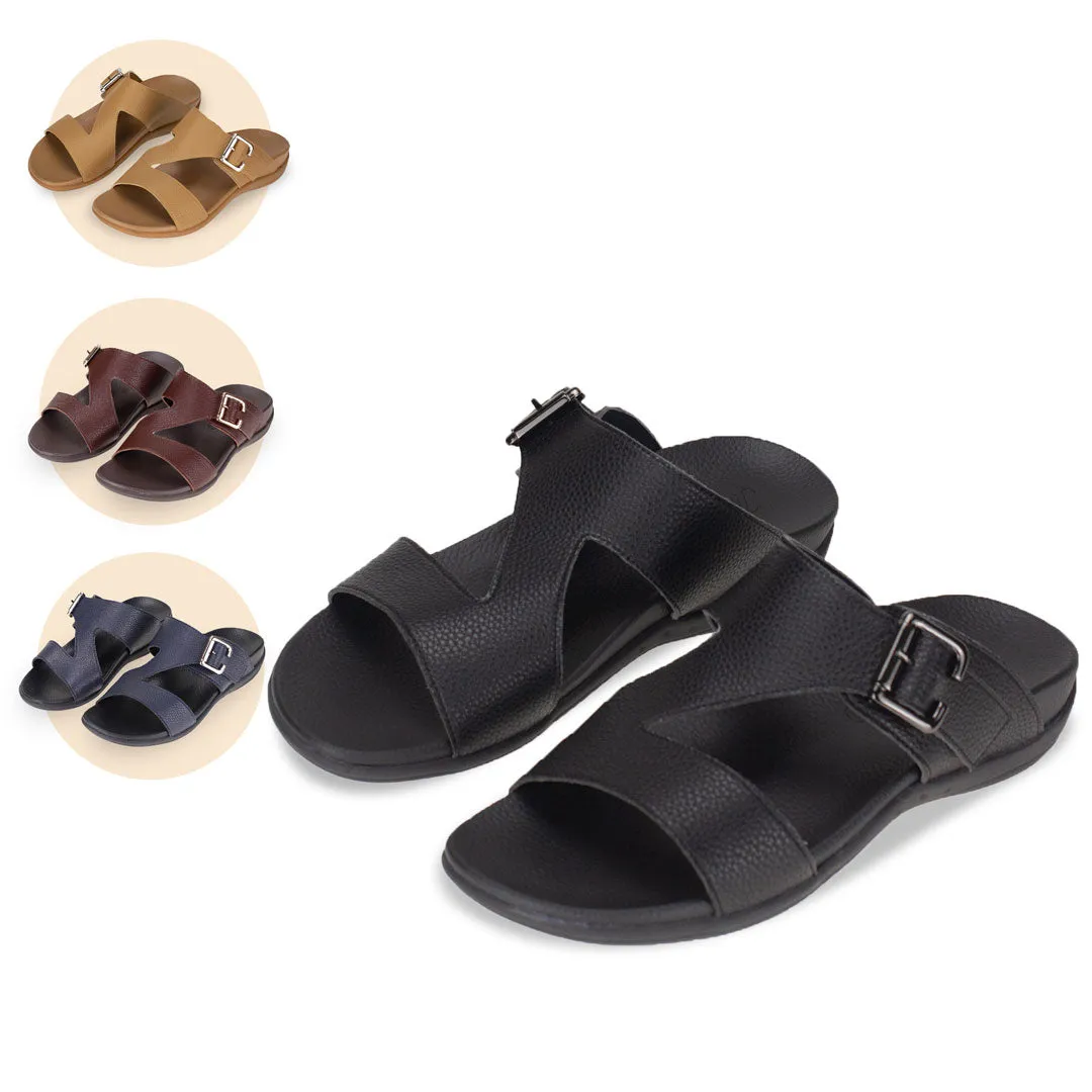 [Extra 20% off at cart] Men Zig Zag Buckle Sandals