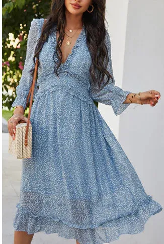 Fashion Long Sleeve Midi Dress