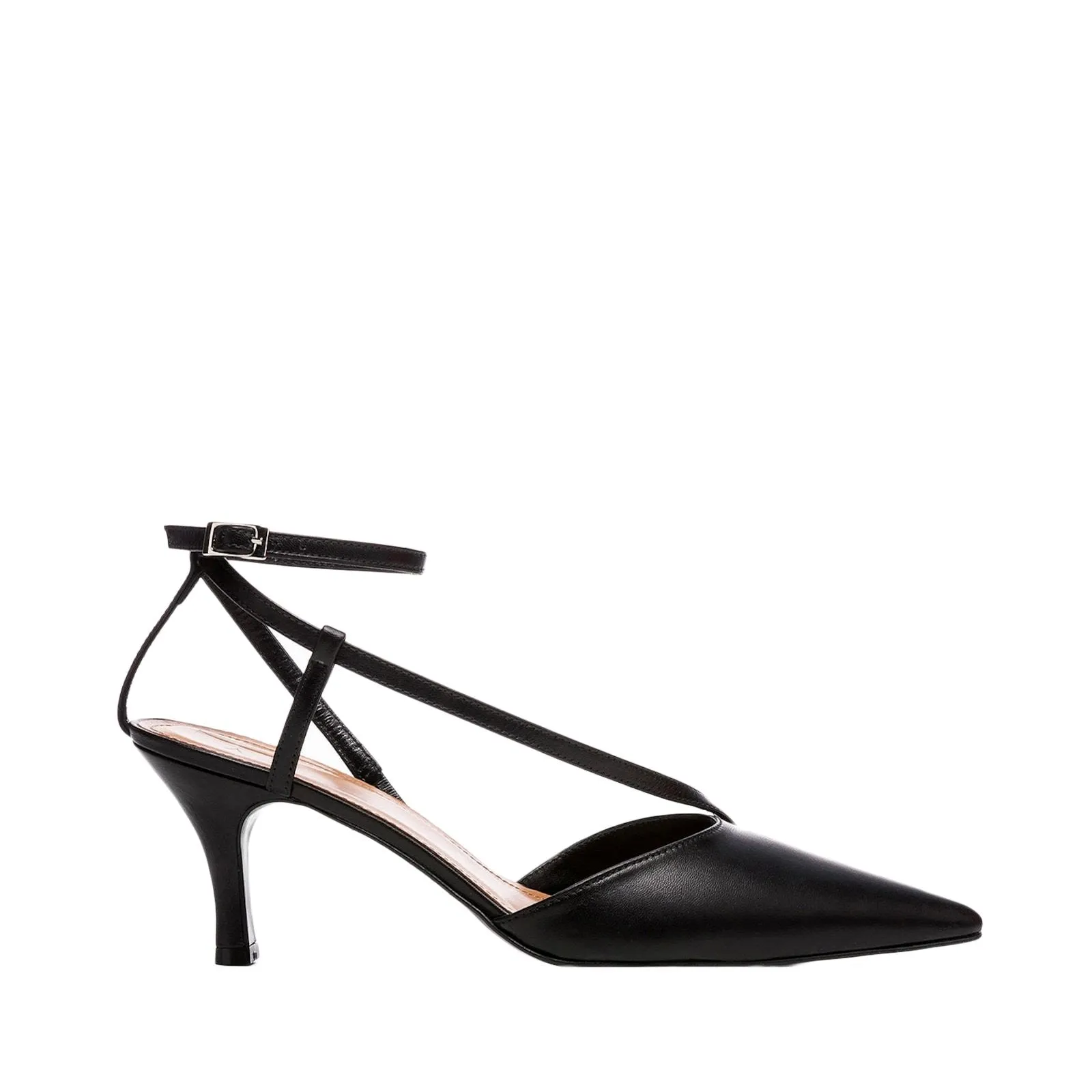 Fay Leather Black Heeled Shoes