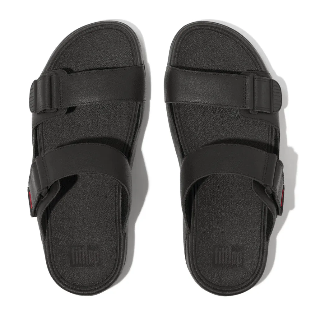 FitFlop Gogh Moc Leather Slides Black