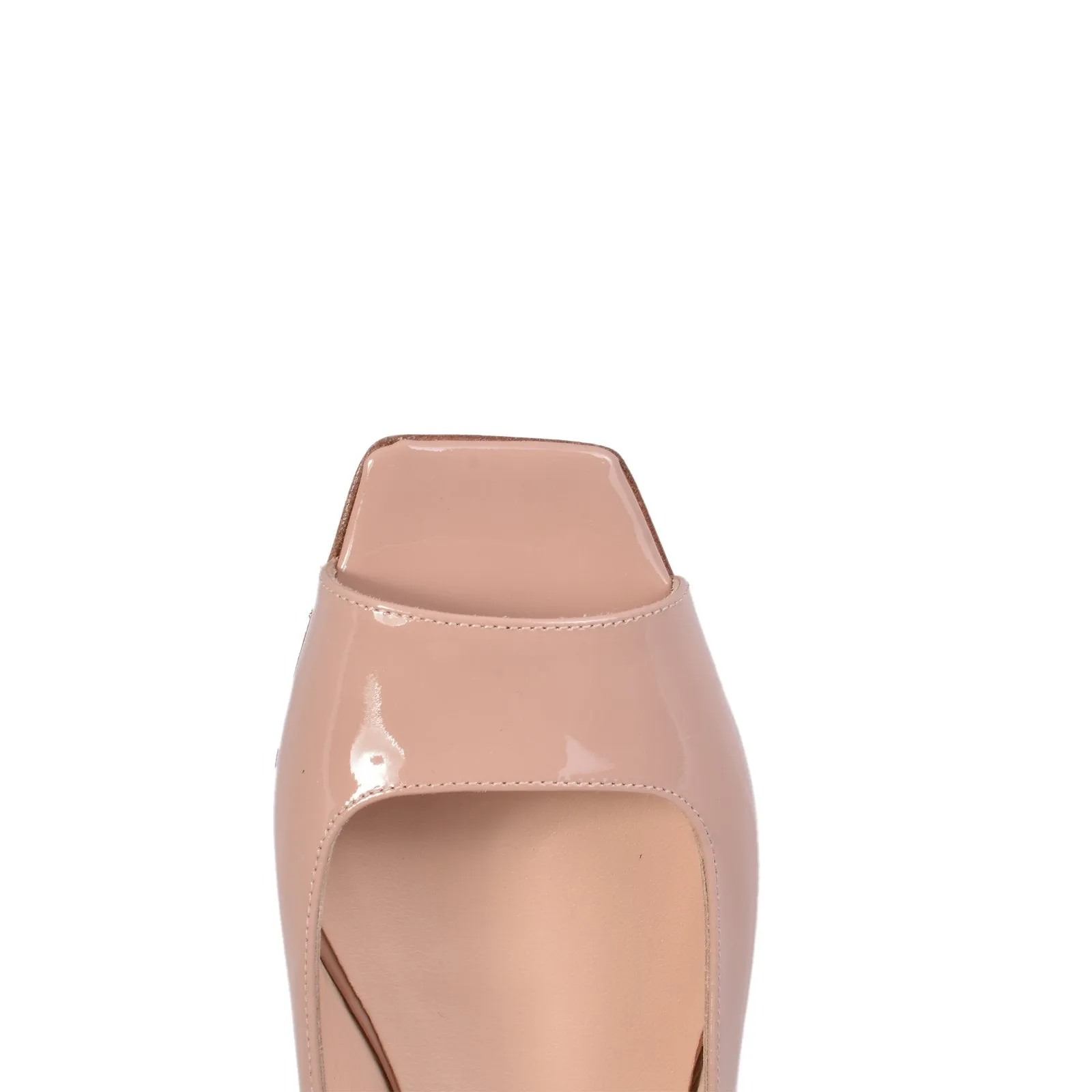 Flat Square Beige Sling Back Shoes