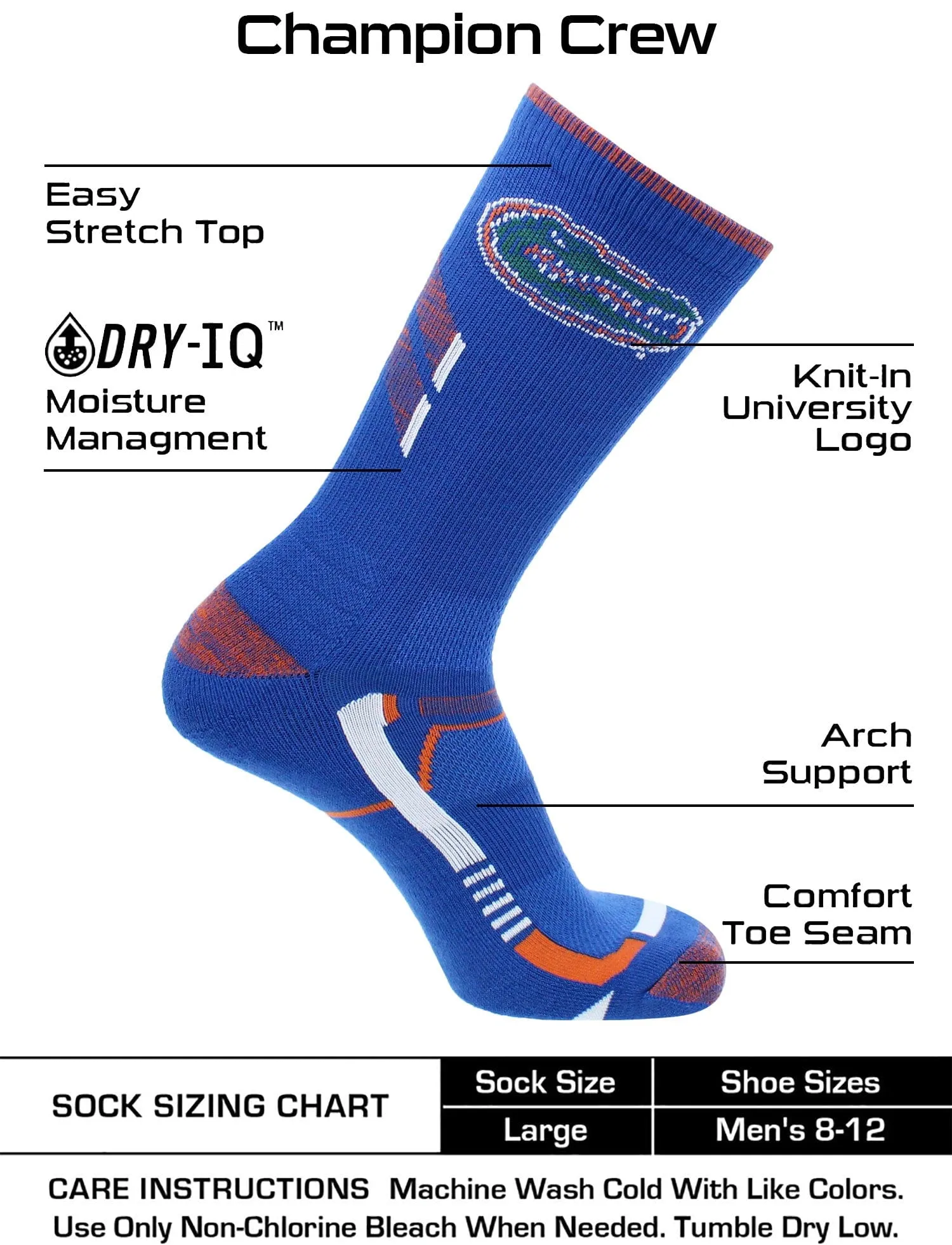 Florida Gators Socks University of Florida Gators Champion Crew Socks