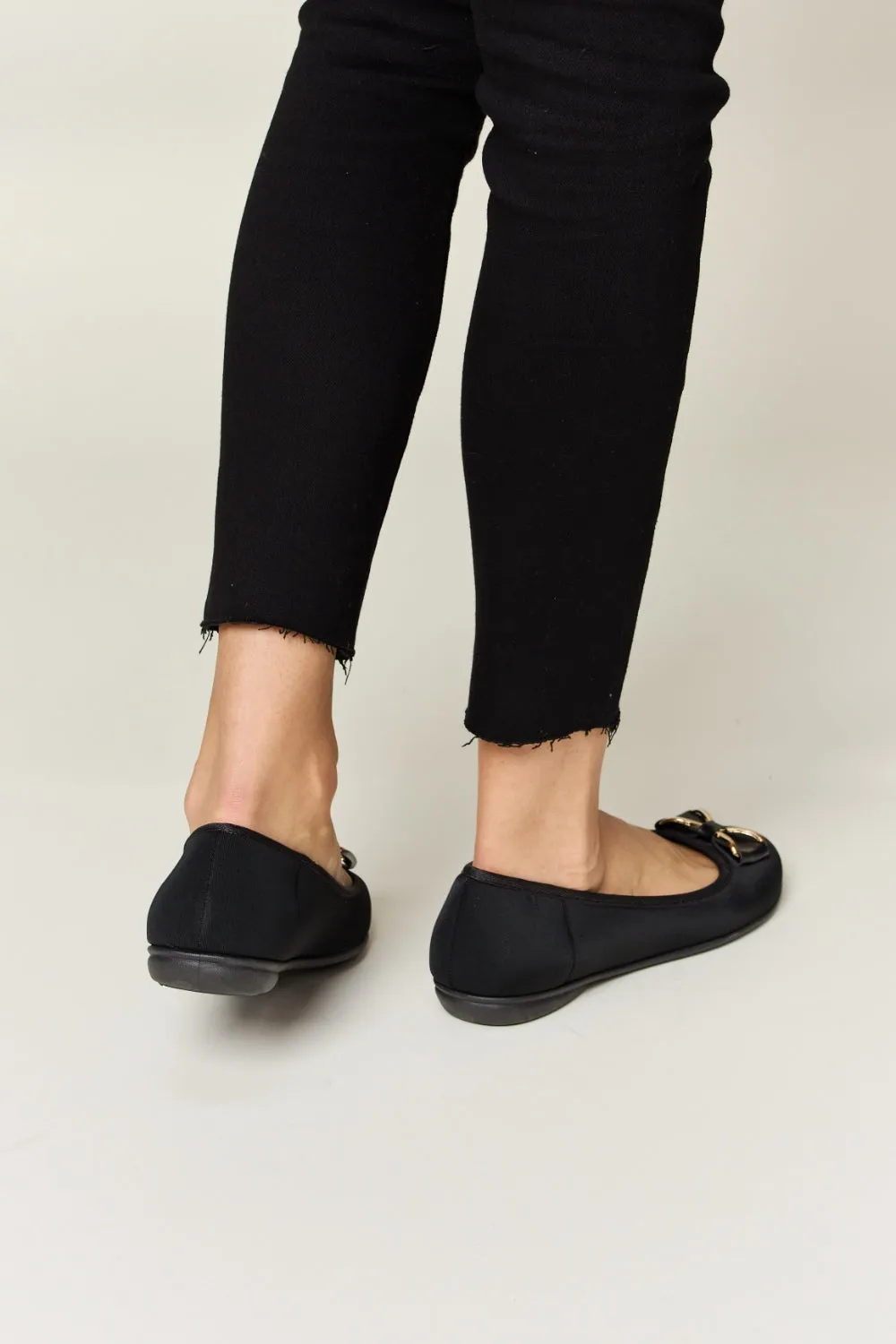 Fraya Metal Buckle Flat Loafers