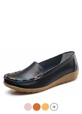 Genova Women's Black Loafer Shoes