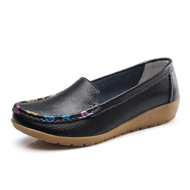 Genova Women's Black Loafer Shoes