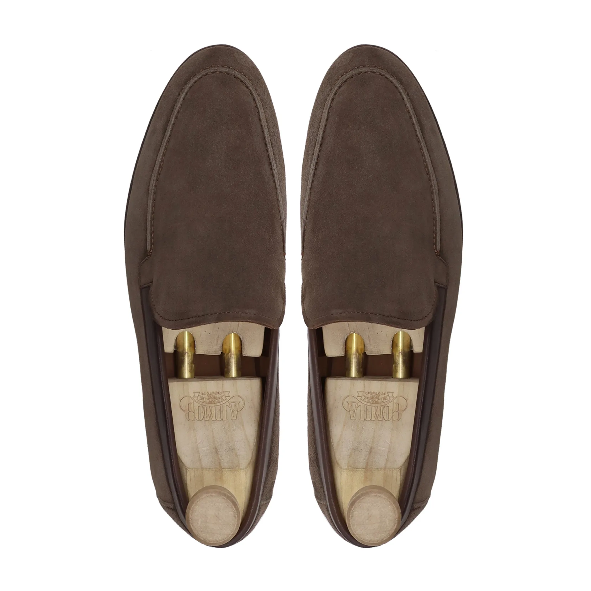 Heraklion - Men's Dark Brown Kid Suede Loafer