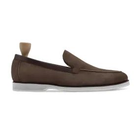 Heraklion - Men's Dark Brown Kid Suede Loafer