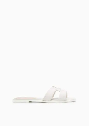 Hey Monotone Flat Sandals White