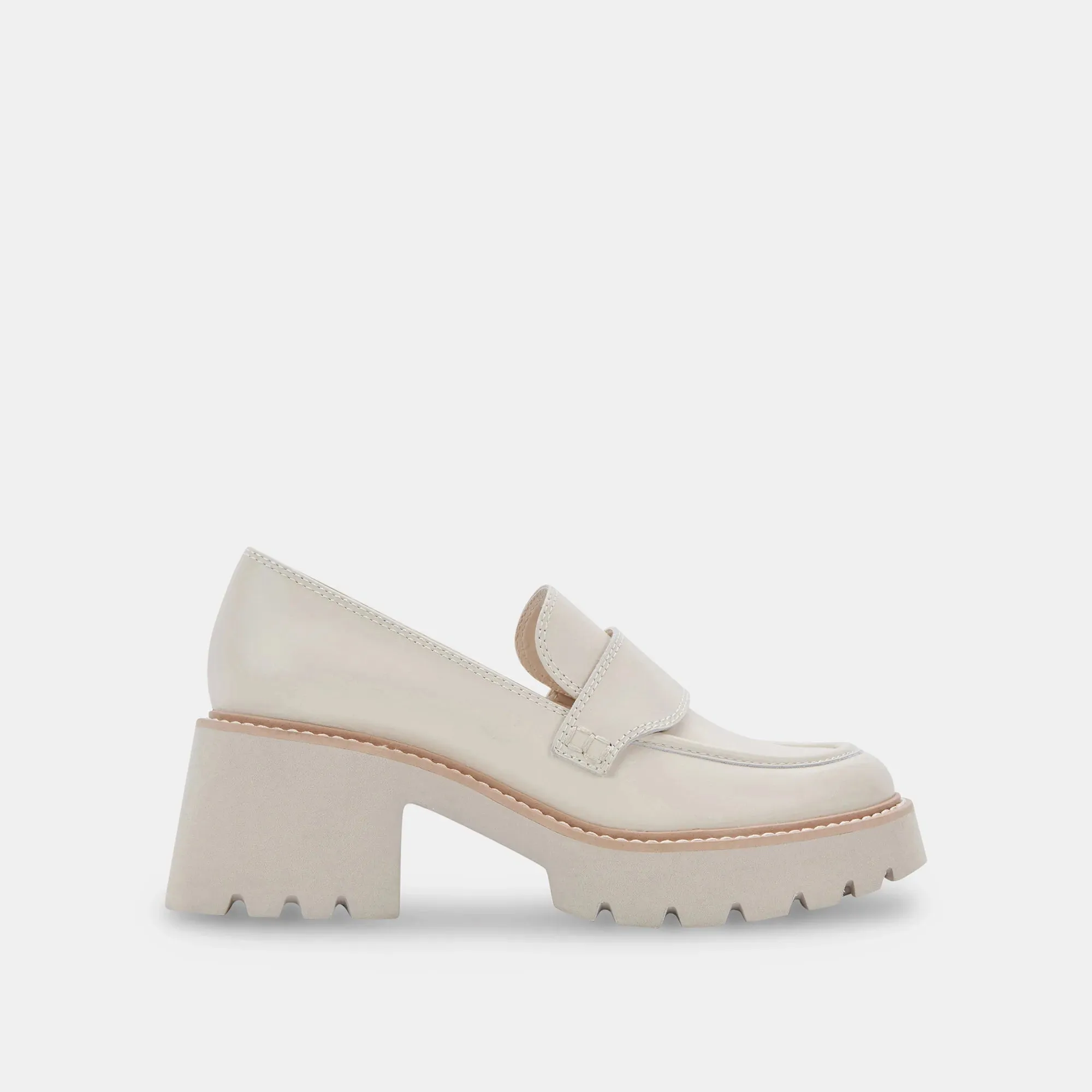 Ivory Leather Halona Loafers