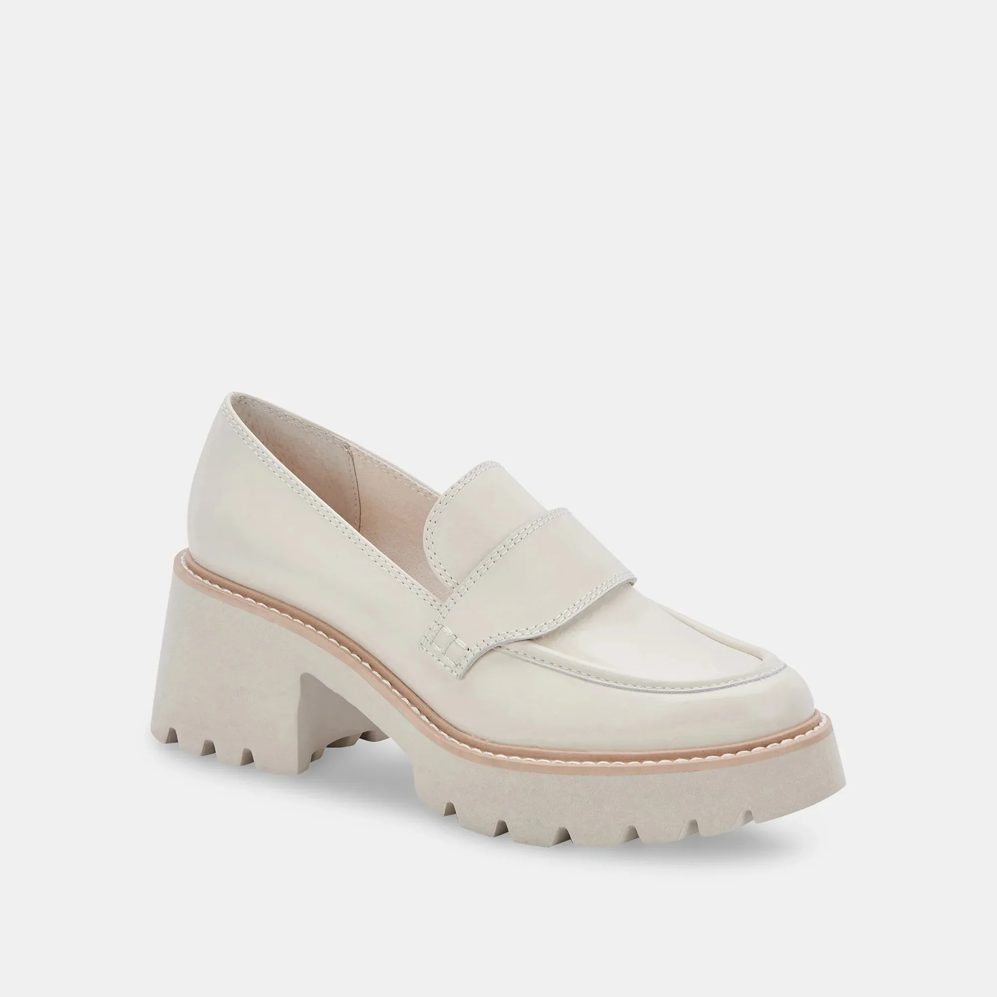 Ivory Leather Halona Loafers