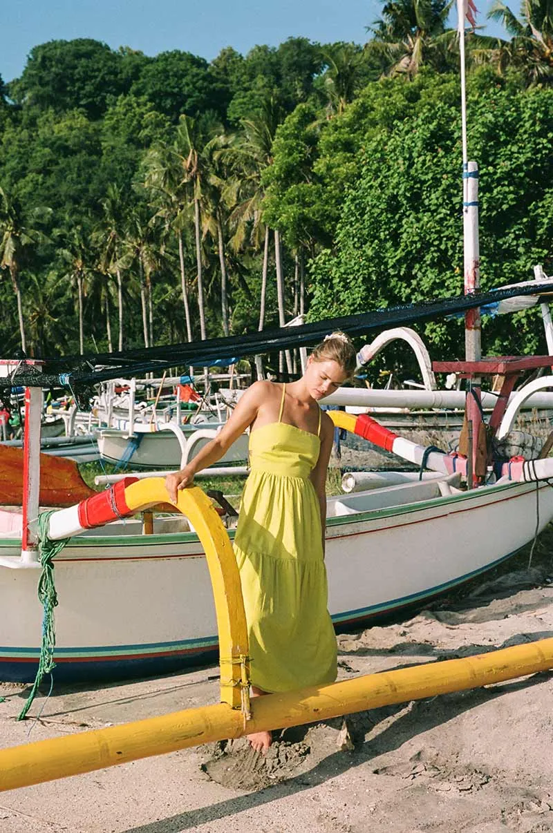 JOIE Midi Dress - avocado linen cotton