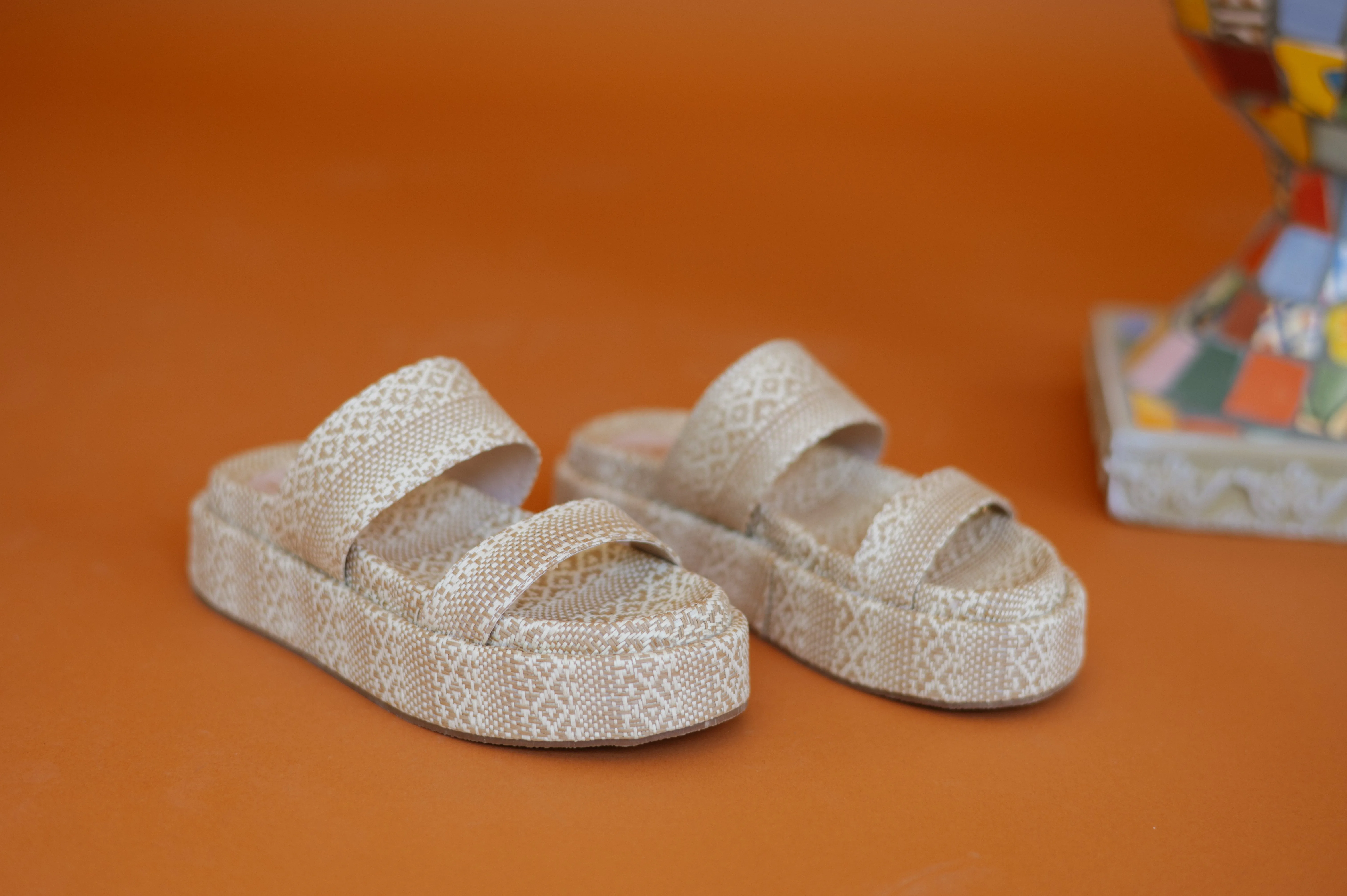 Judd Double Strap Slide-Beige