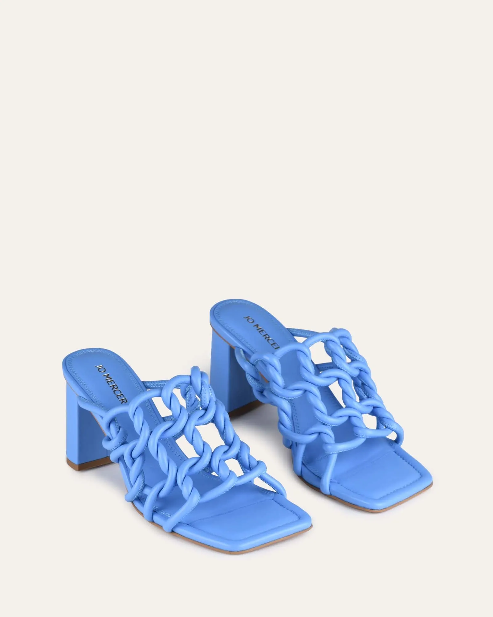 KASSI HIGH HEEL SANDALS MALIBU BLUE LEATHER