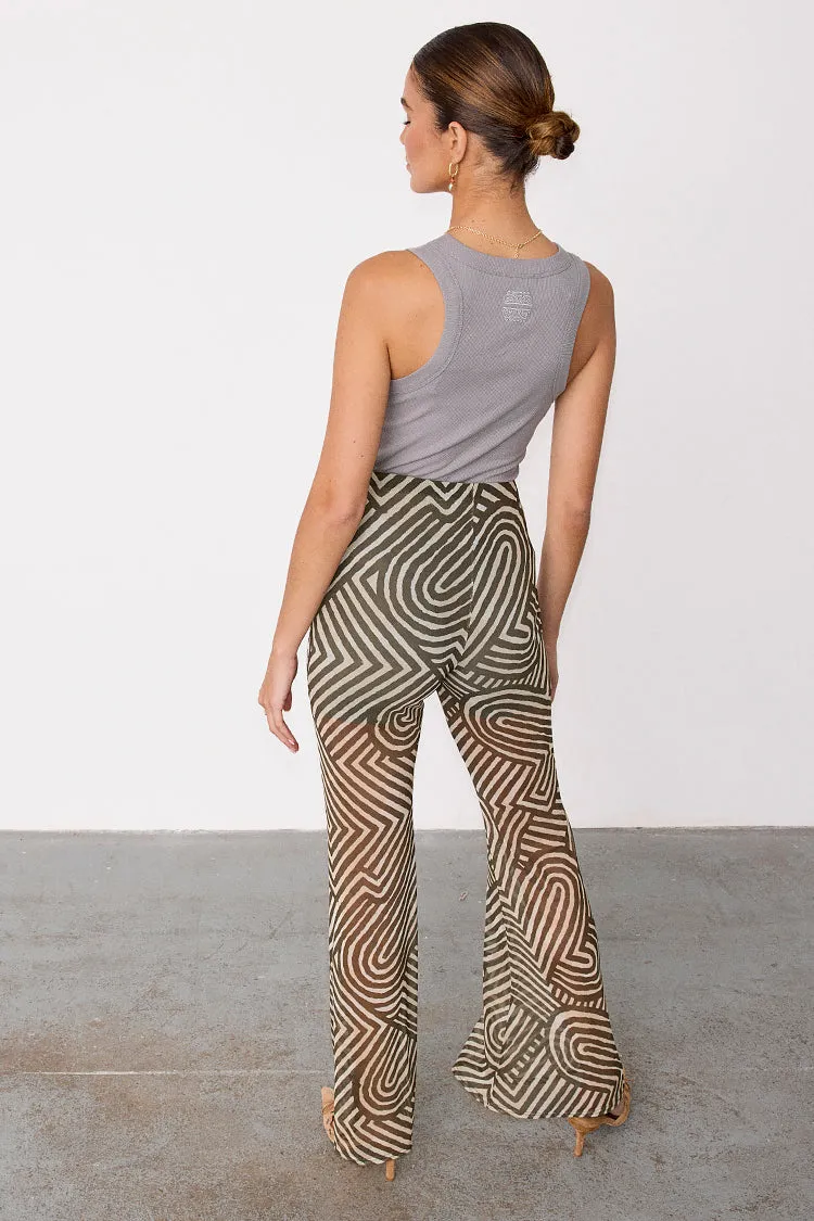 Khaki Geo Mesh Trousers