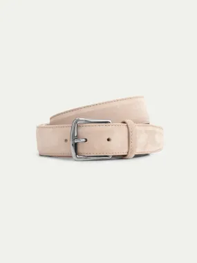 Light Beige Suede Leather Belt