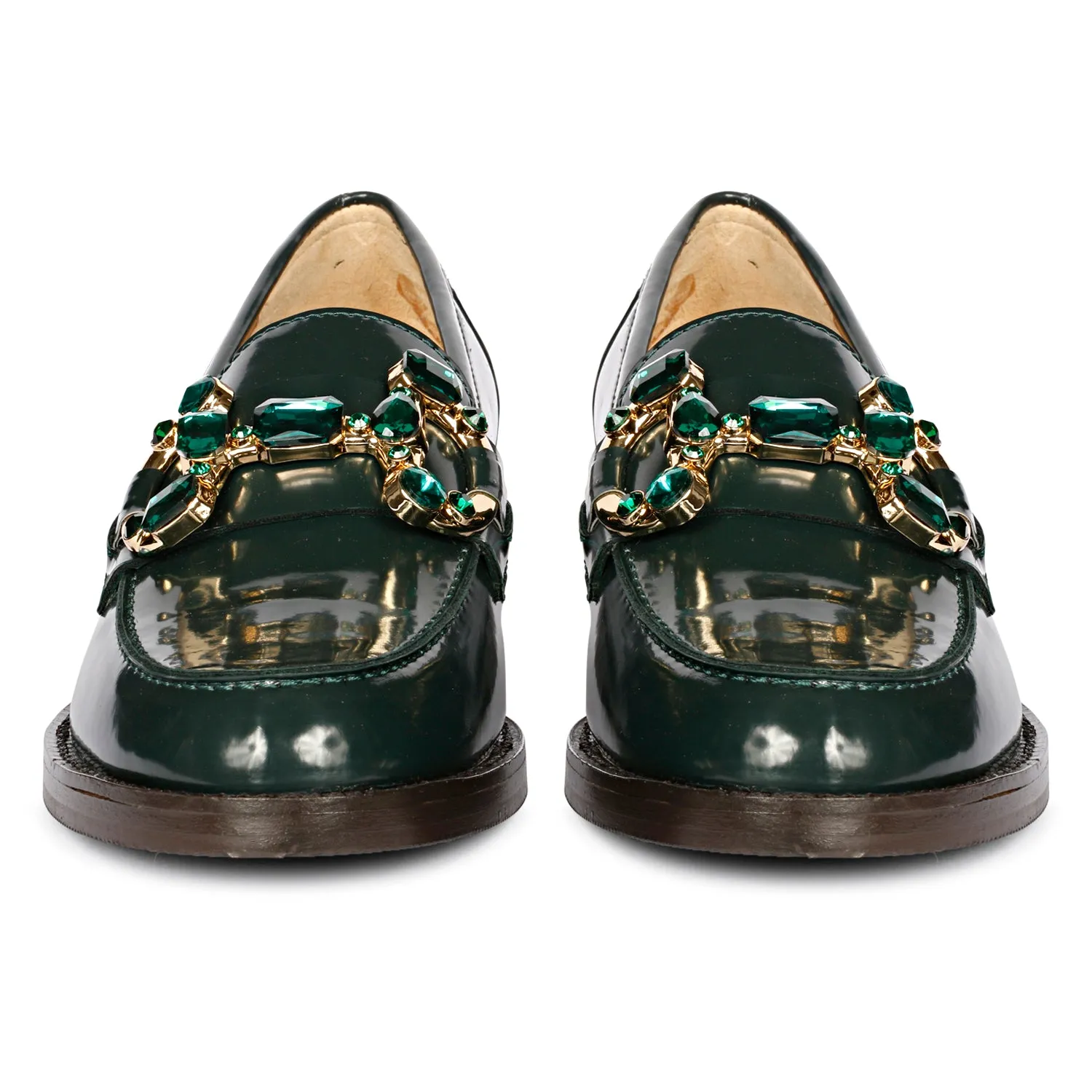 Livia Green Abrasivato Leather Loafer