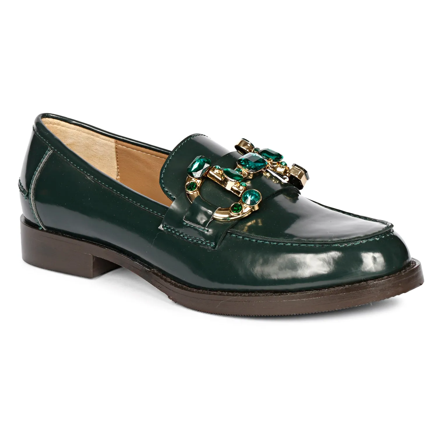 Livia Green Abrasivato Leather Loafer