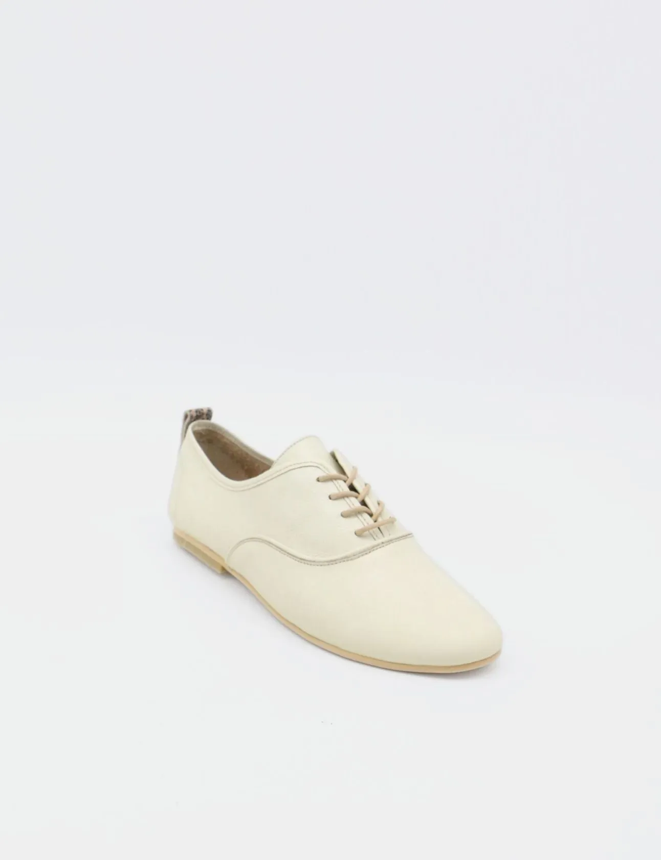 Maku oxford flats sneakers in off white leather womens shoes