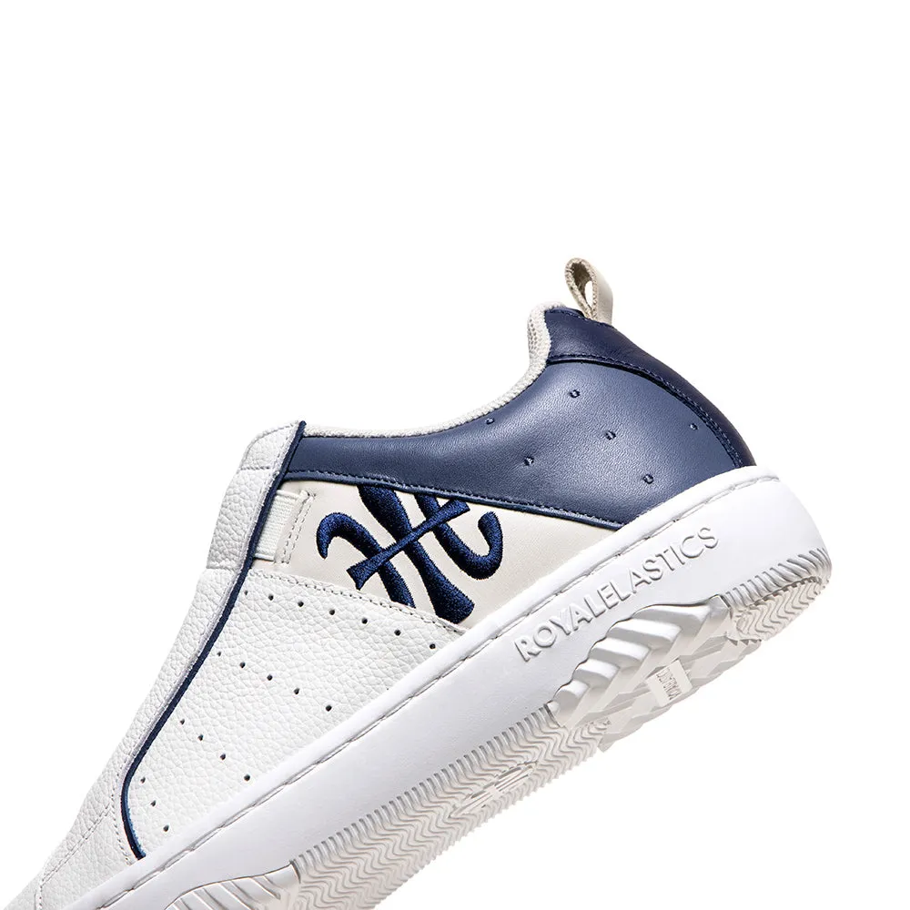 Men's Icon 2.0 White Blue Logo Leather Sneakers 06541-055