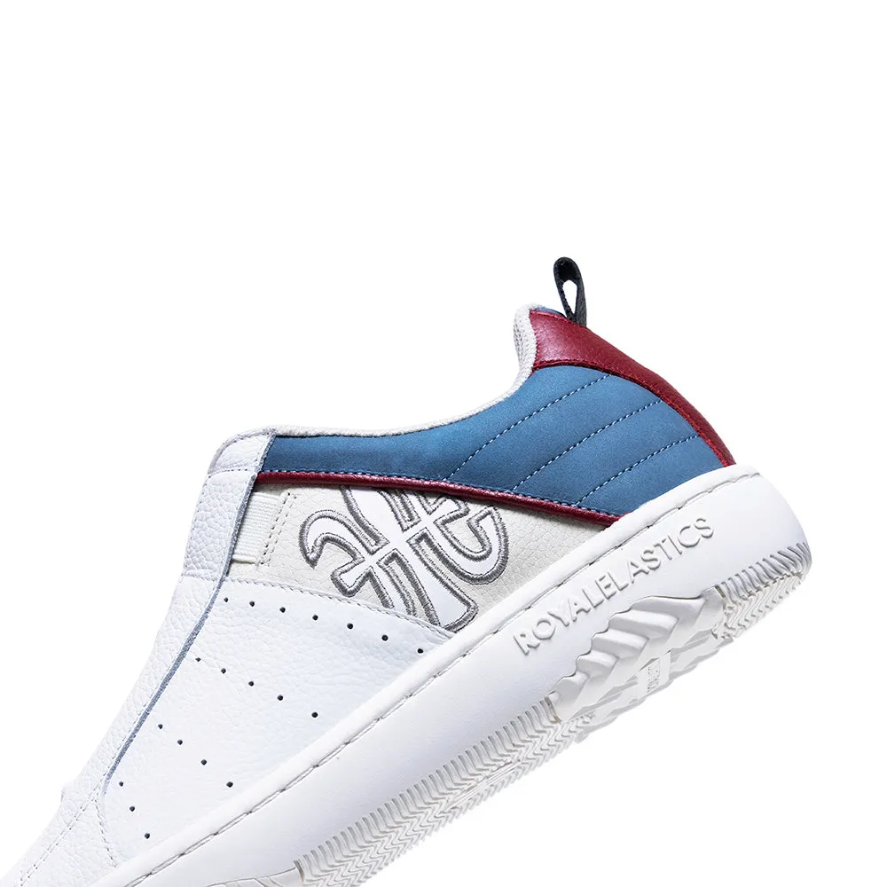 Men's Icon 2.0 White Blue Red Logo Leather Sneakers 06531-051