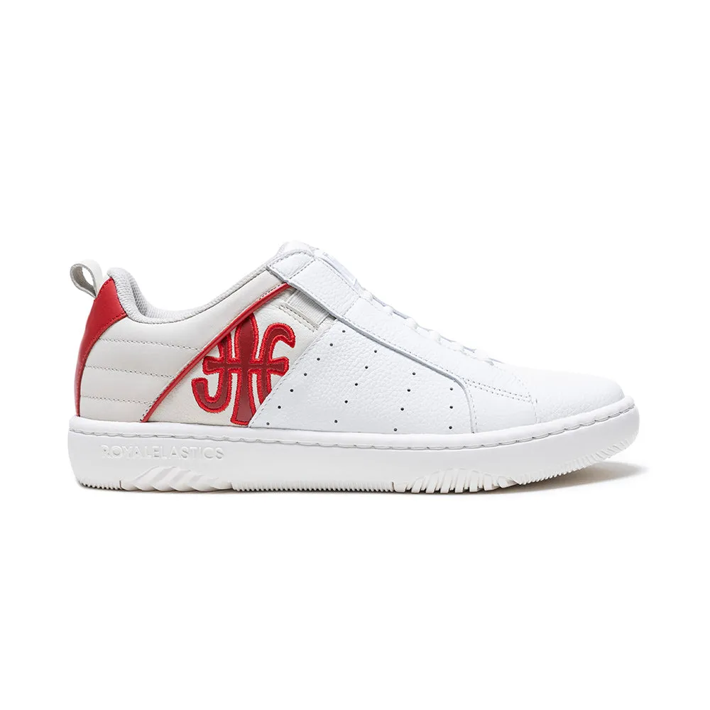 Men's Icon 2.0 White Red Logo Leather Sneakers 06531-010