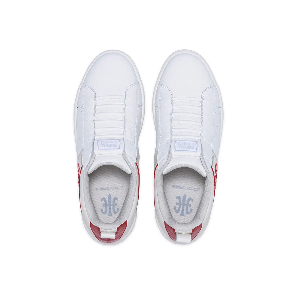 Men's Icon 2.0 White Red Logo Leather Sneakers 06531-010