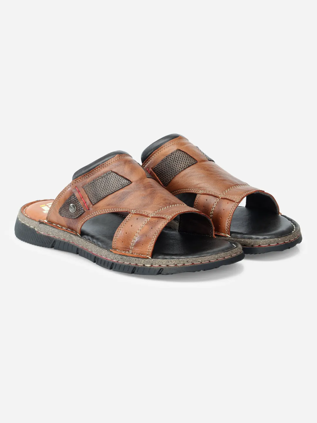 Men's Tan Slip On Casual Sandal (ID4105)