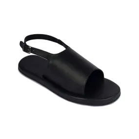 Nas Cloak Vegan Leather Black Sandals Men