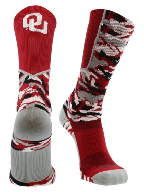 Oklahoma Sooners Woodland Camo Crew Socks