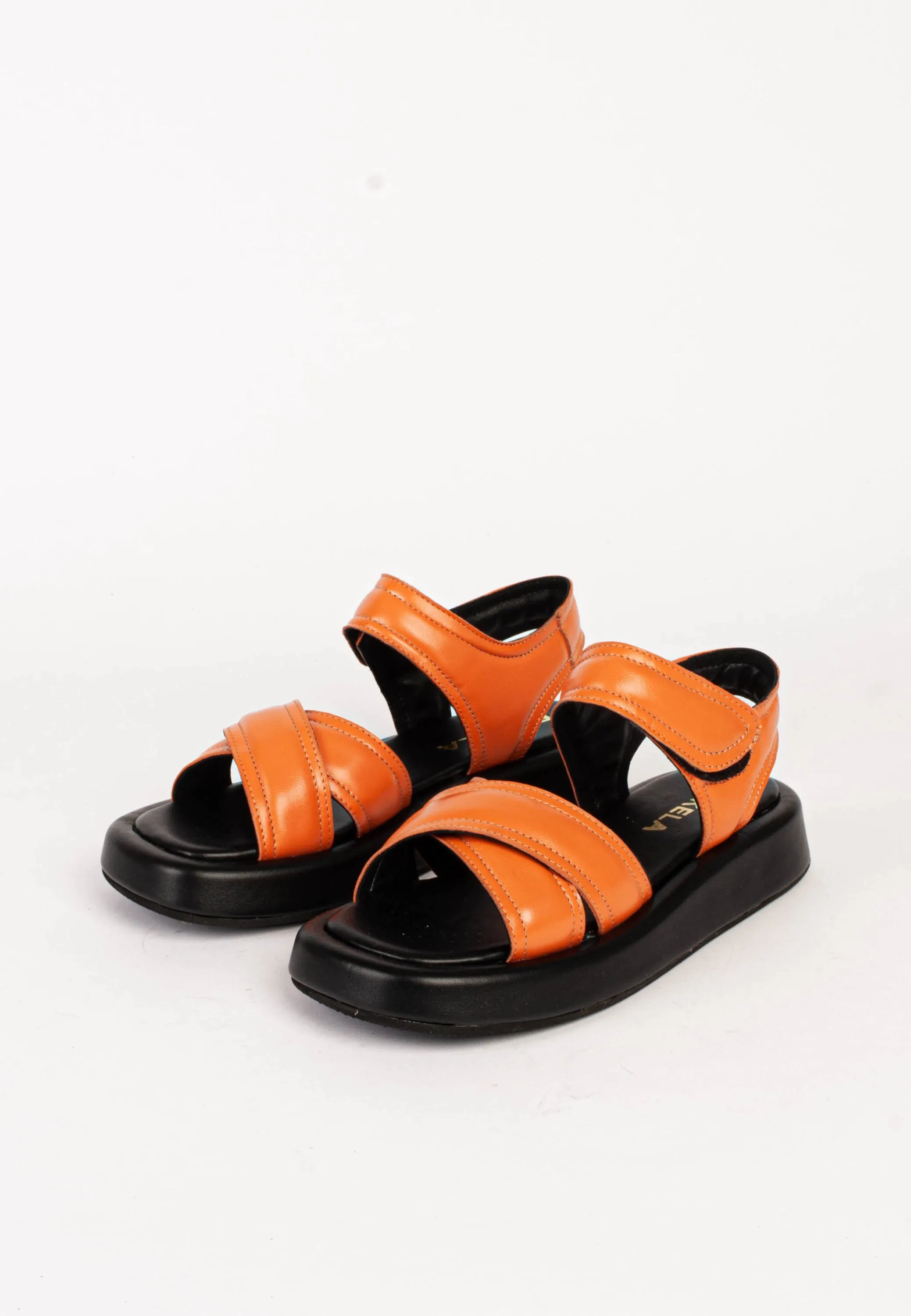 Pearl Orange Chunky Sandals