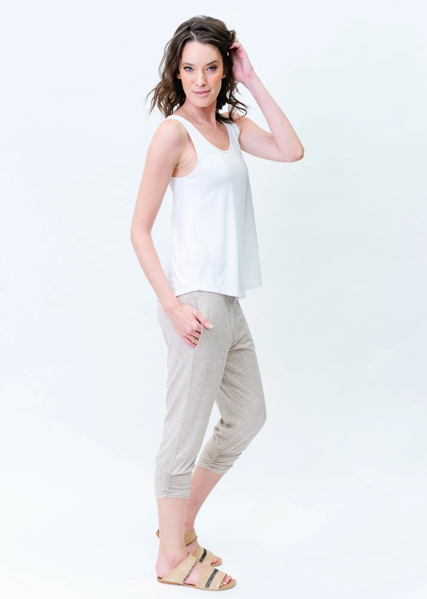 Perry Bamboo Cropped Pants - Linen