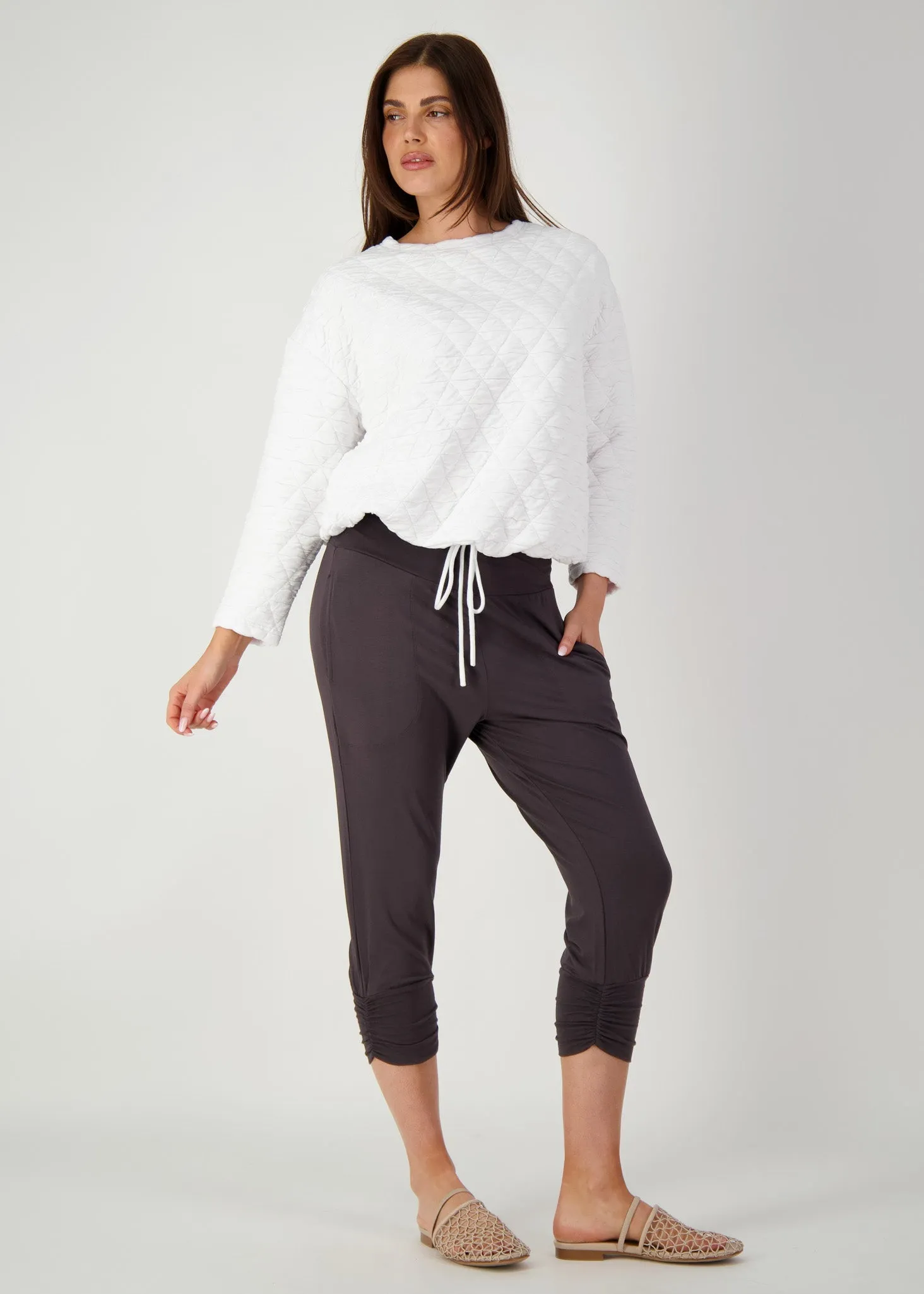 Perry Bamboo Cropped Pants - Steel