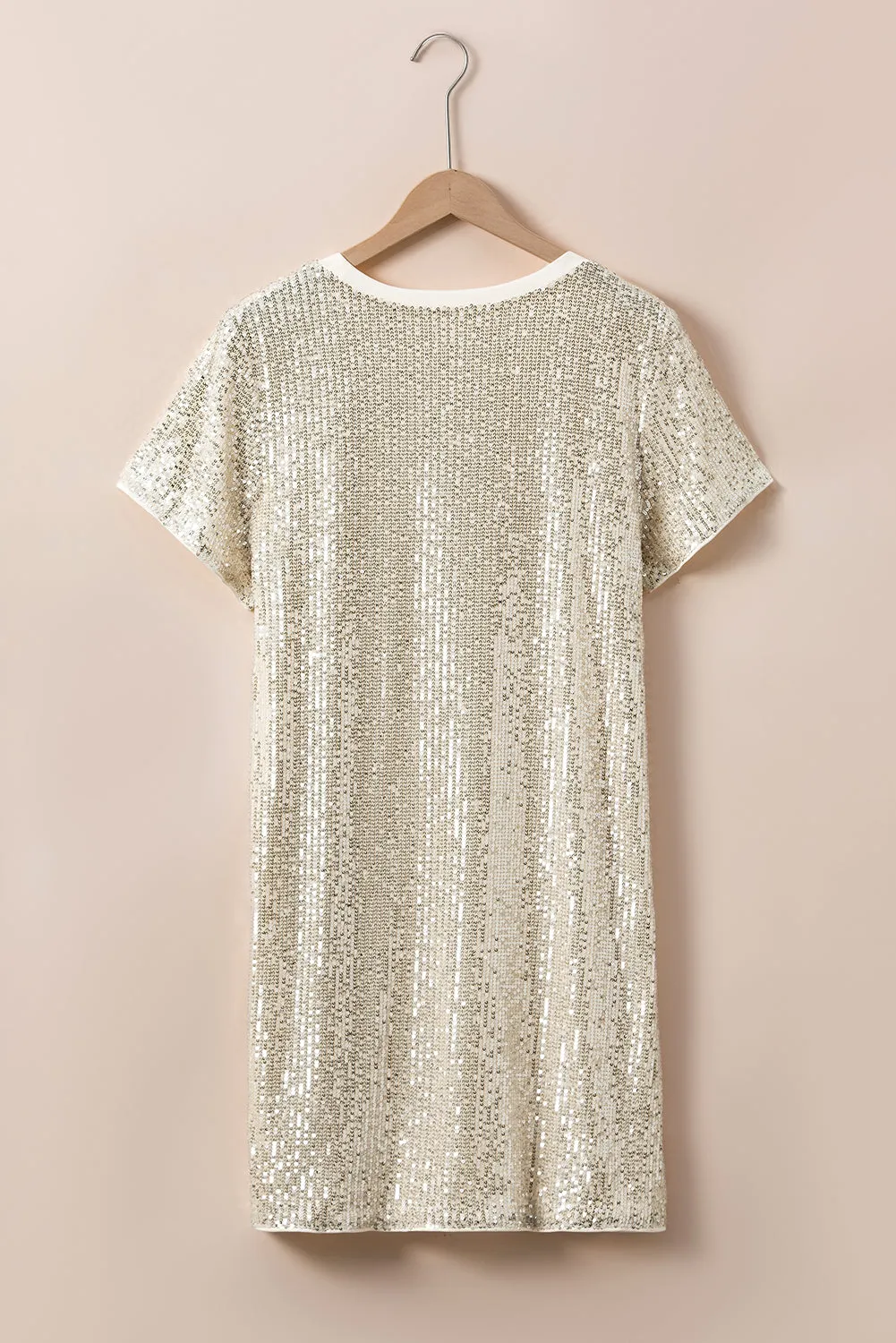 Plus Size Sequin Short Sleeve T-Shirt Dress