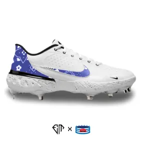 "Blue Bandana" Nike Alpha Huarache Elite 3 Low Cleats by Stadium Custom Kicks