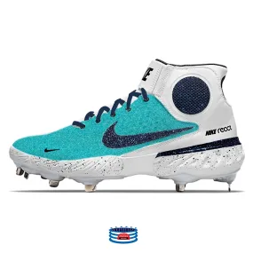 "Seattle Glitter" Nike Alpha Huarache Elite 3 Mid Cleats by Stadium Custom Kicks