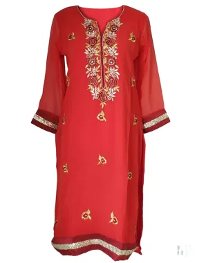 Red Georgette Kurti/Tunic