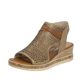 Remonte D3075-90  Ladies Bronze Zip Up Sandals