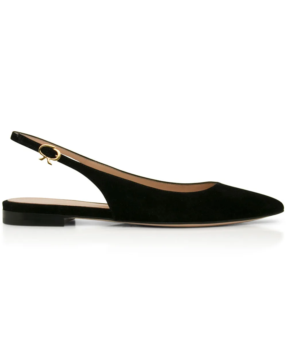 Ribbon Slingback Flat in Black