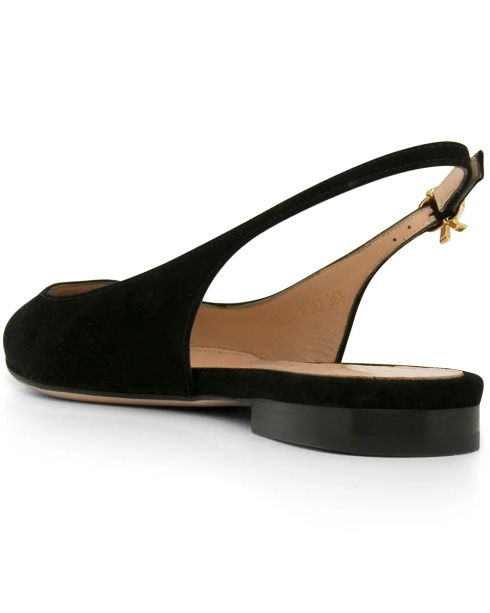 Ribbon Slingback Flat in Black