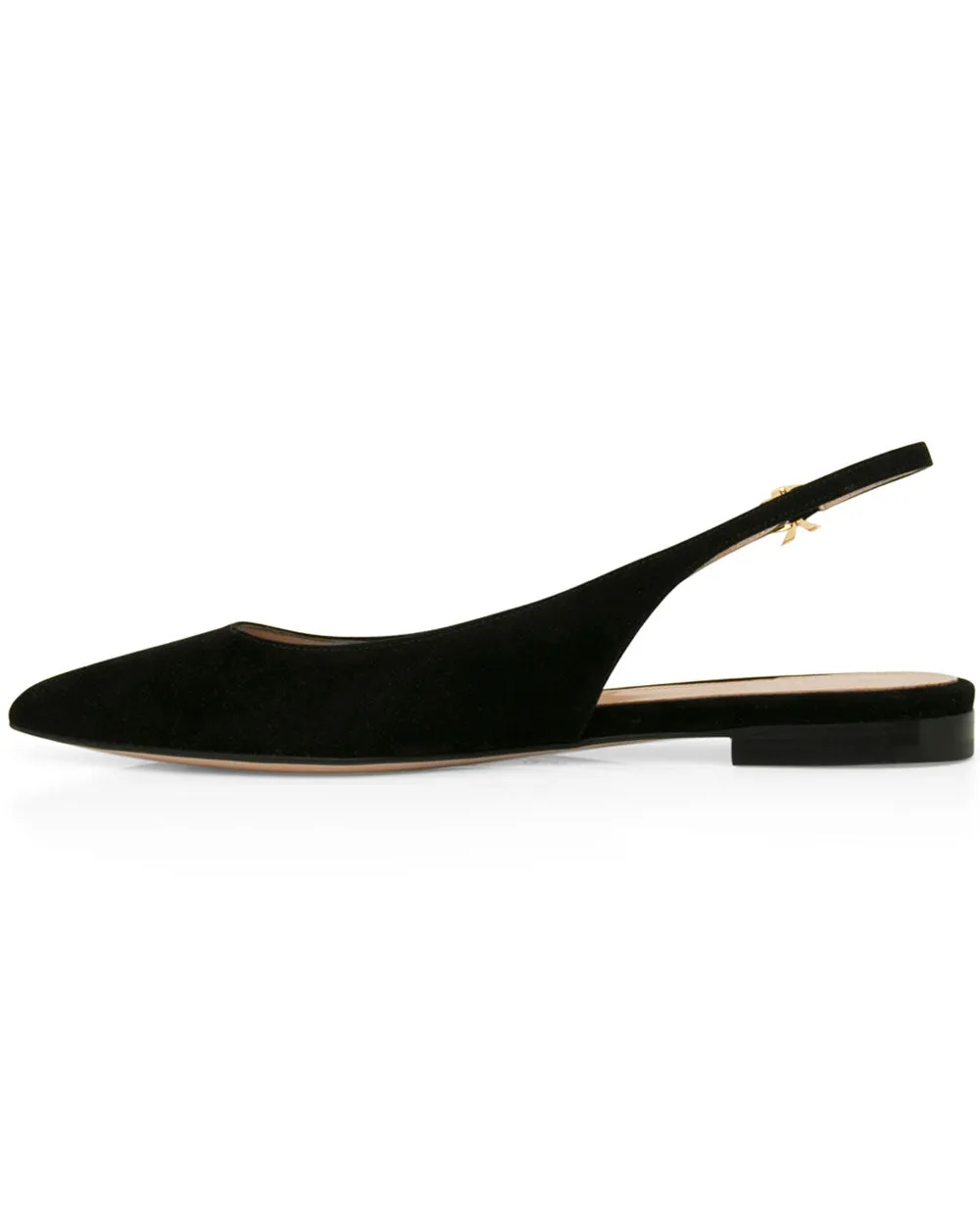 Ribbon Slingback Flat in Black