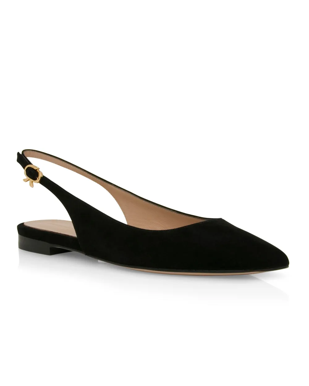 Ribbon Slingback Flat in Black