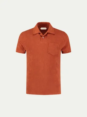 Rust Terry Towelling Polo Shirt