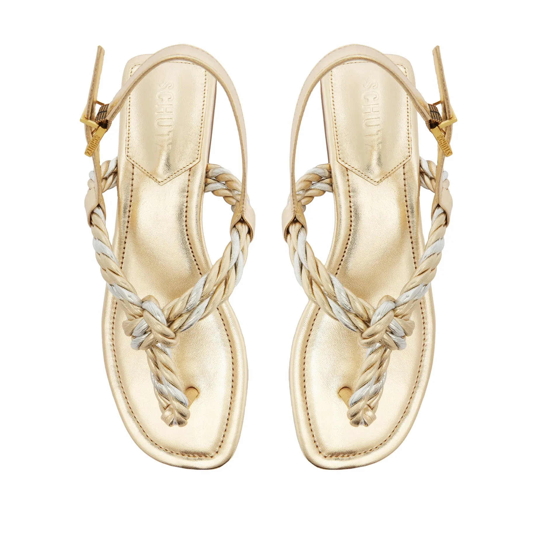 Sage Metallic Flat Sandal