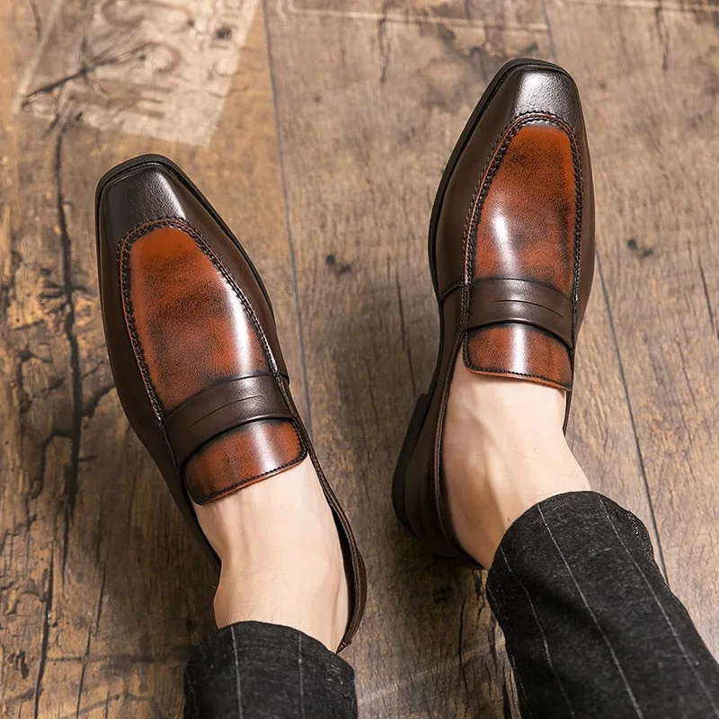 Solid Auburn Loafers Slip-On Shoes