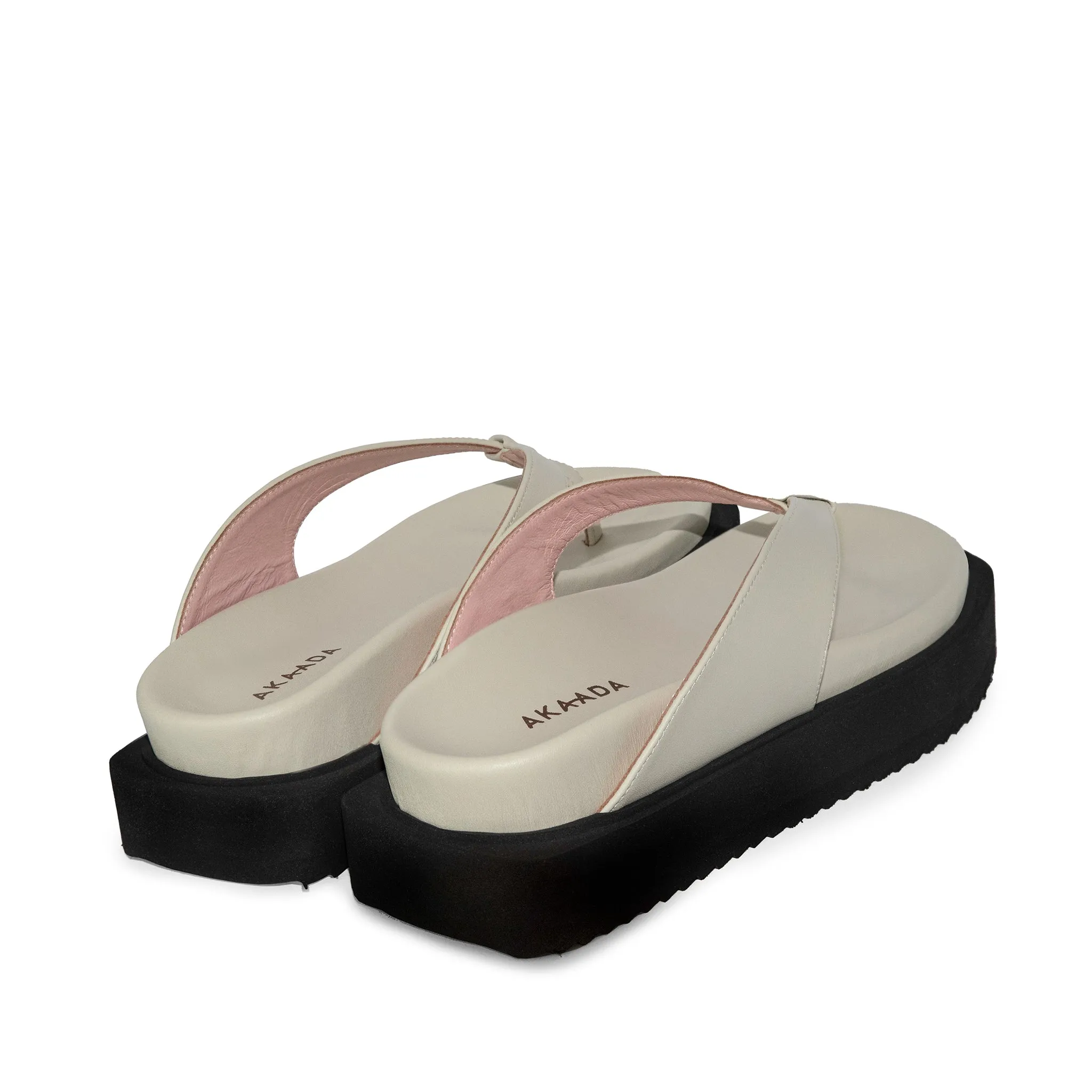 Sora Off White Leather Sandals