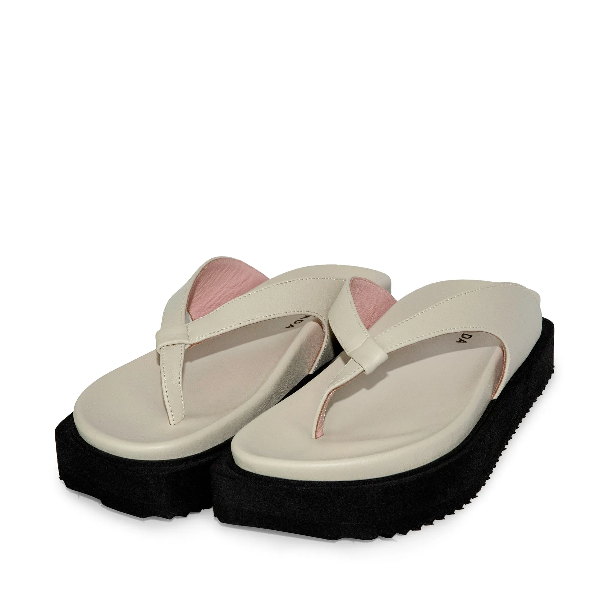 Sora Off White Leather Sandals